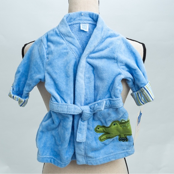 Carter’s soft terry velour wrap-me-up robe blue baby boys 0-9 months Carter’s - Picture 1 of 10